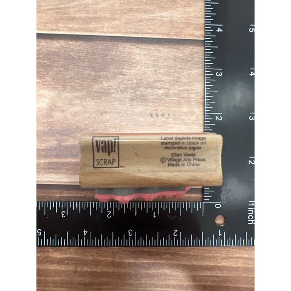 Vap Scrap Flying Reindeer Rubber Stamp By Village Arts Press Ellen Vener - Picture 4 of 4